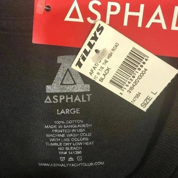 NWT ASPHALT Black Graphic Tee - Picture 5 of 5